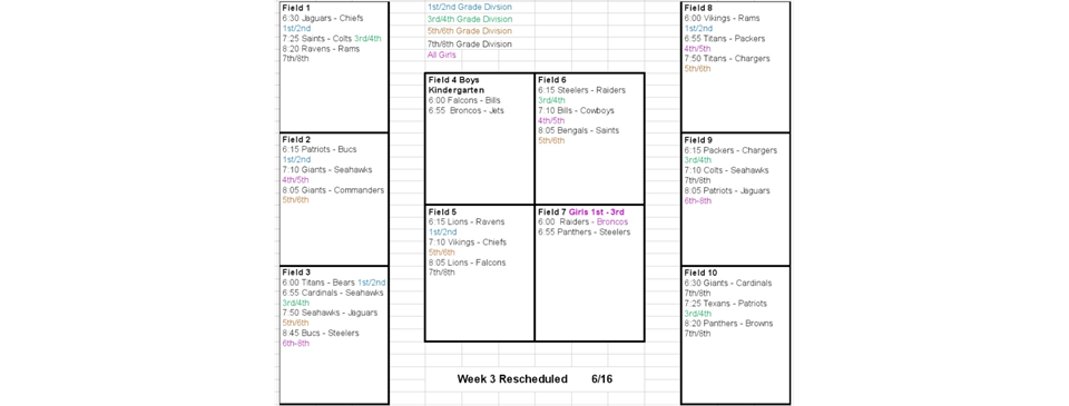 Week 3 Rescheduled 6/16